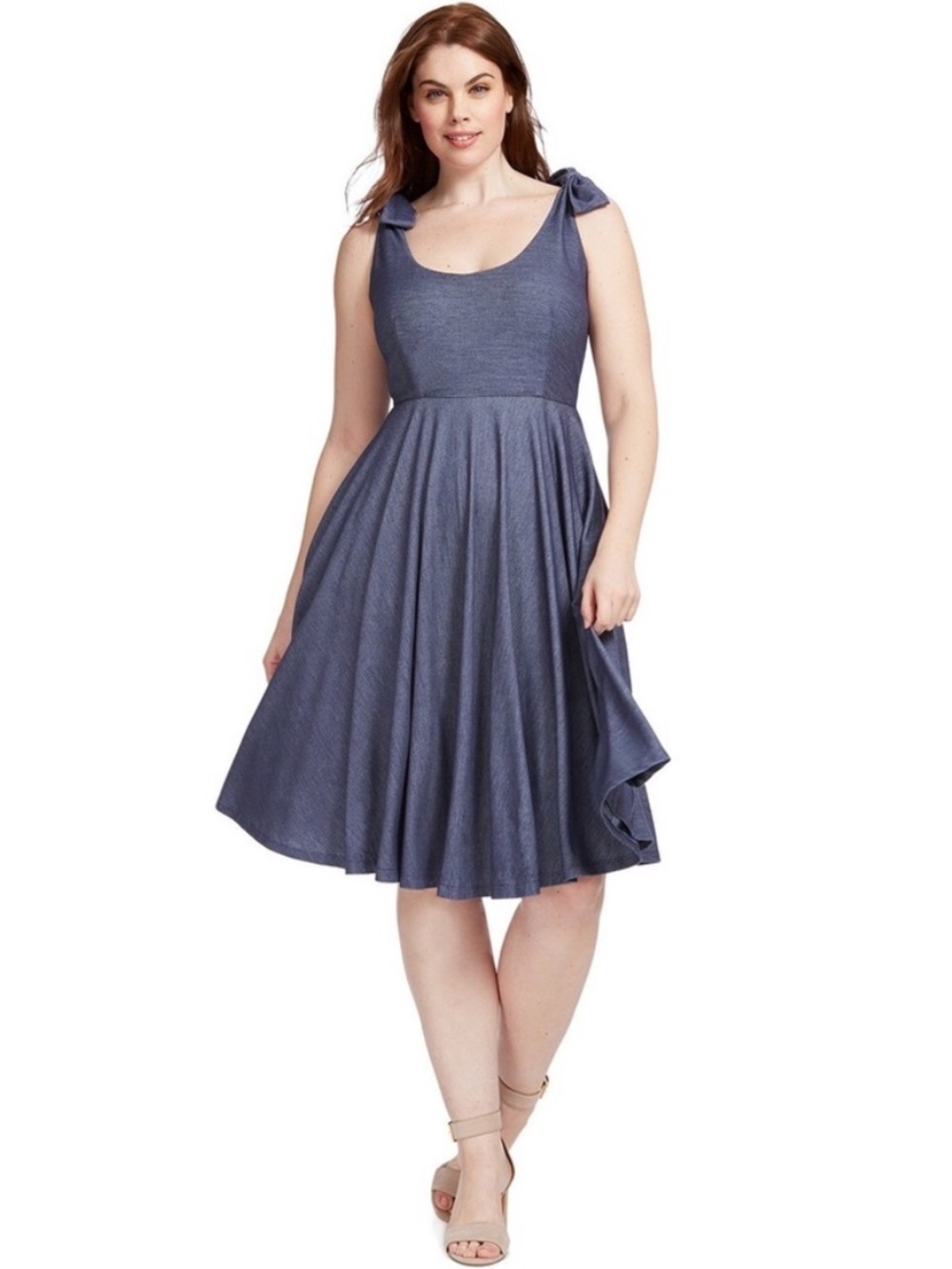 Anthropologie Hutch Tie Strap Dress Pockets Indigo Stretch Small‎ *New w/Pulls